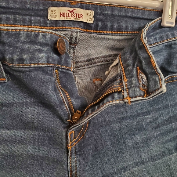 Hollister Super Skinny Jeans 5S 27x29 Dark Blue Denim Womens 5 Pocket Style - Picture 4 of 8